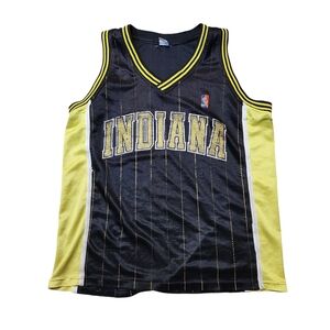 NBA Black and Yellow Indiana Pacers Jersey Vintage 90s